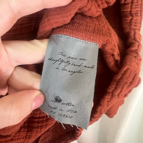 Raquel Allegra Terracotta Utility Jacket Cotton Gauze Size M - Picture 11 of 11